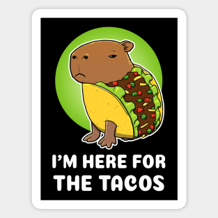 I'm here for the tacos Cartoon Capybara Taco Magnet